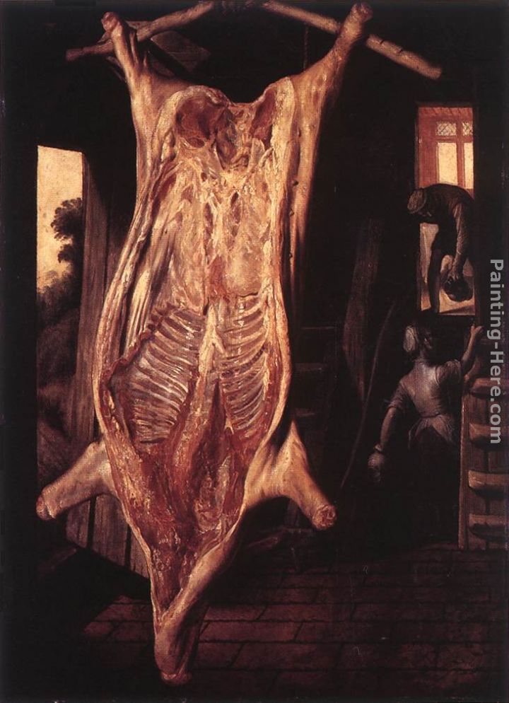 Slaughtered Pig painting - Joachim Beuckelaer Slaughtered Pig art painting
